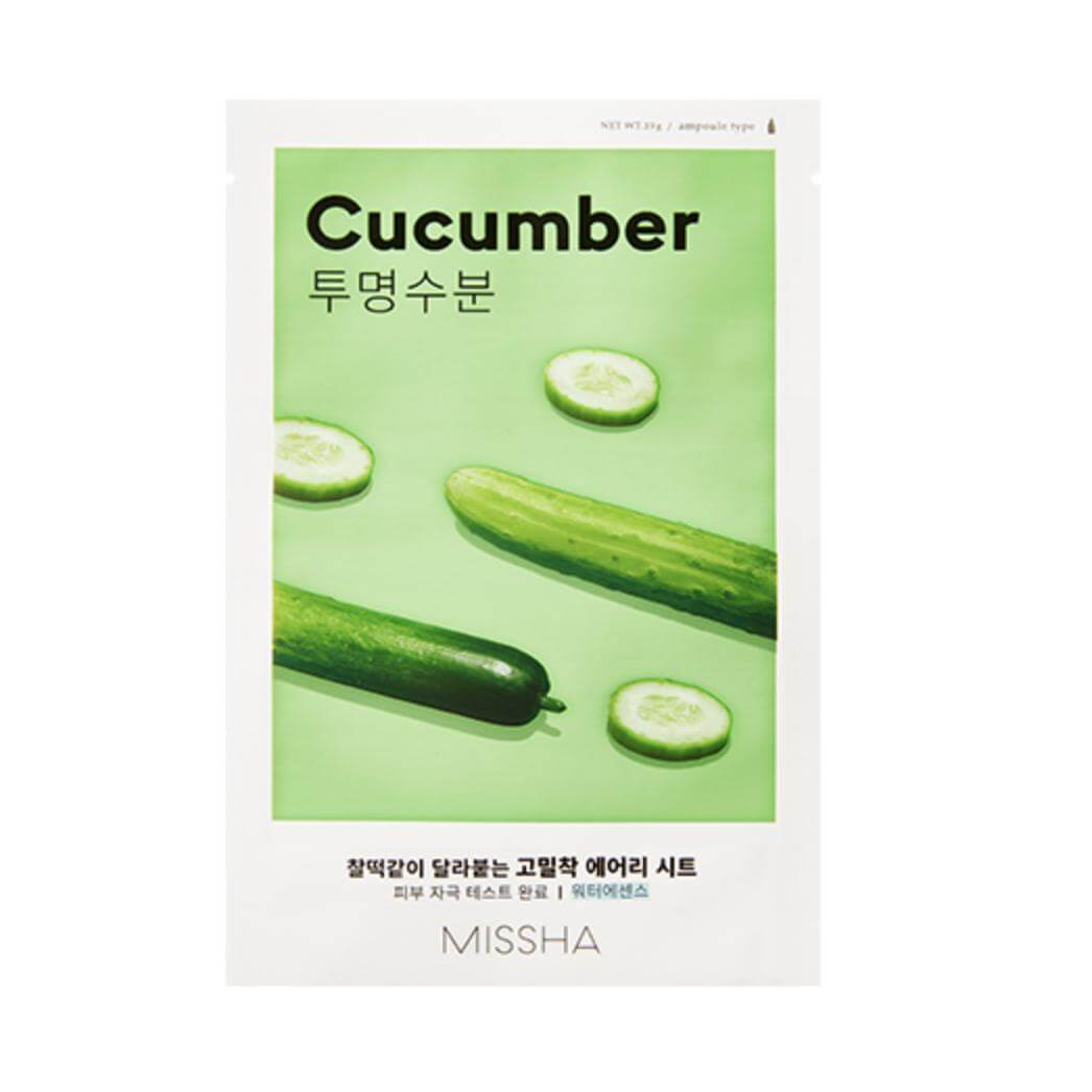 Airy Fit Sheet Mask – Cucumber – Μάσκα με εκχύλισμα αγγουριού για ενυδάτωση, αίσθηση φρεσκάδας