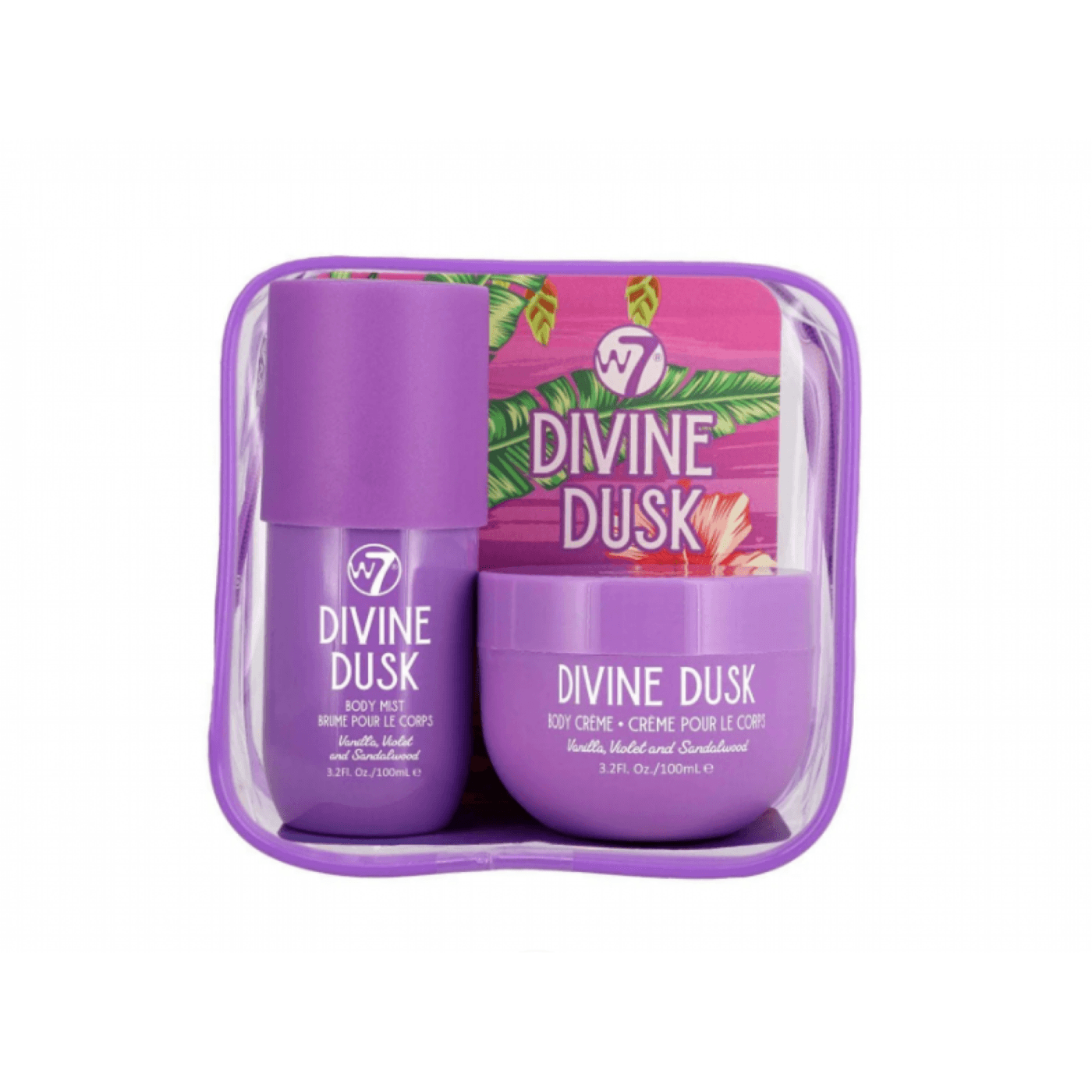 W7 Body Mist and Body Cream Travel Set Divine Dusk.